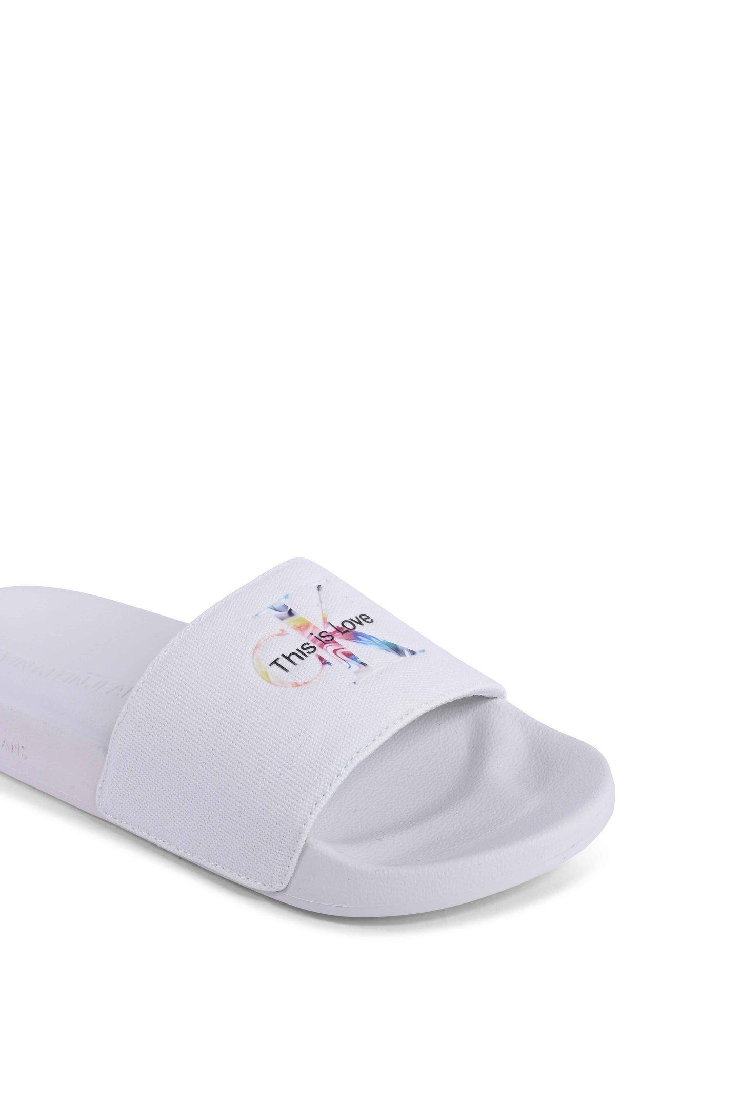 Calvin Klein Womens Slide White YW0YW00849YAF