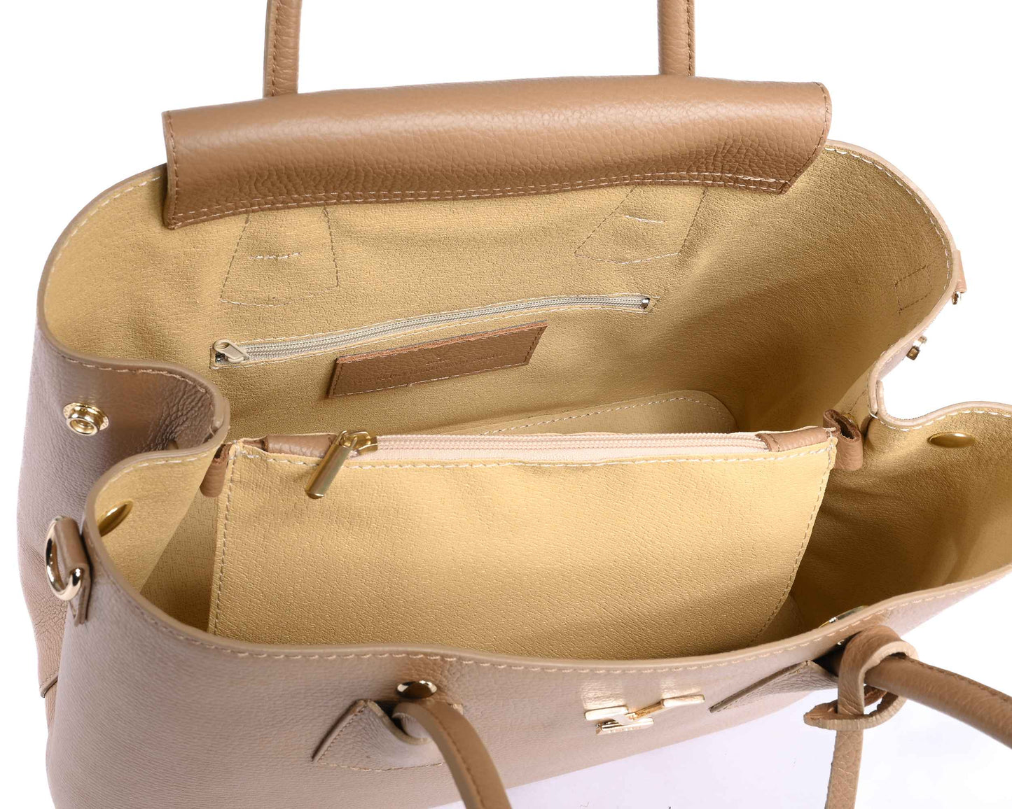 V Italia Womens Handbag 10510 DOLLARO BEIGE