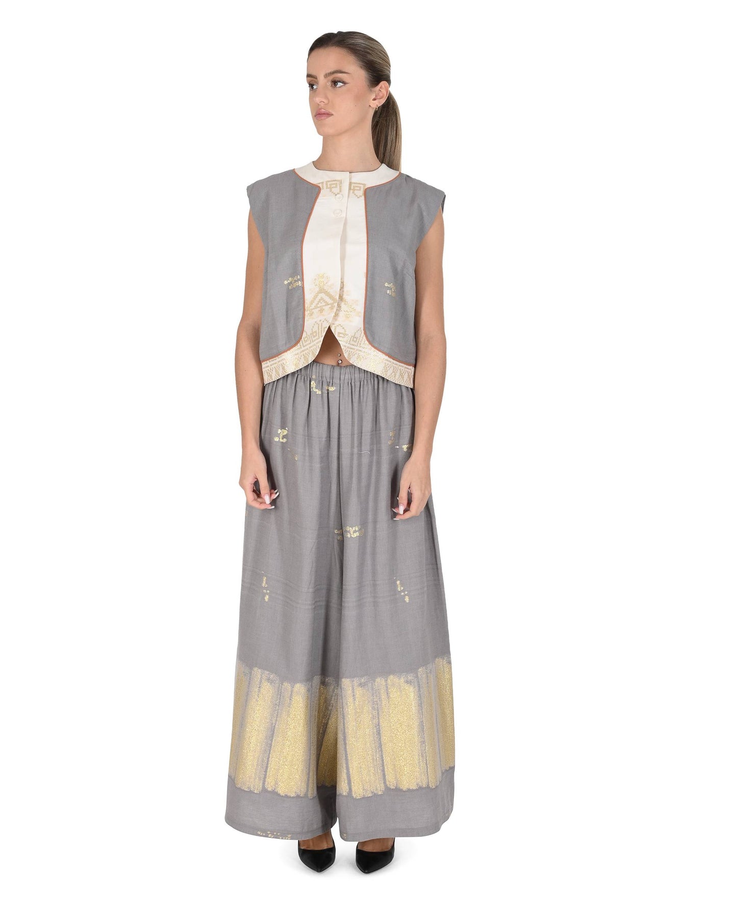 Mykonos Womens Trouser ANAVYSSOS GREY BRUSH 802