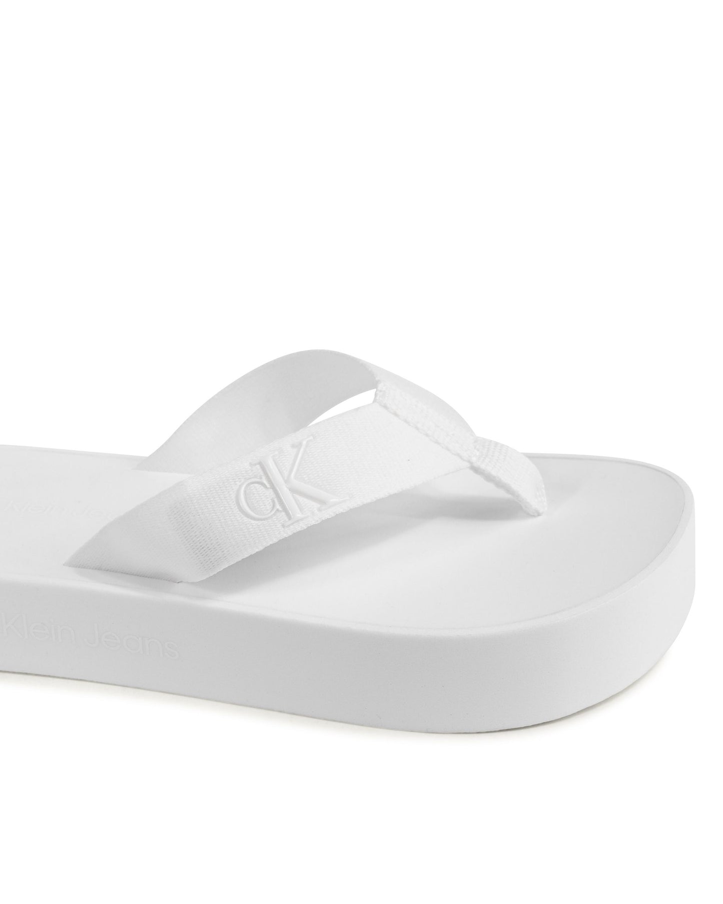 Calvin Klein Womens Flip Flop White YW0YW01398YBR