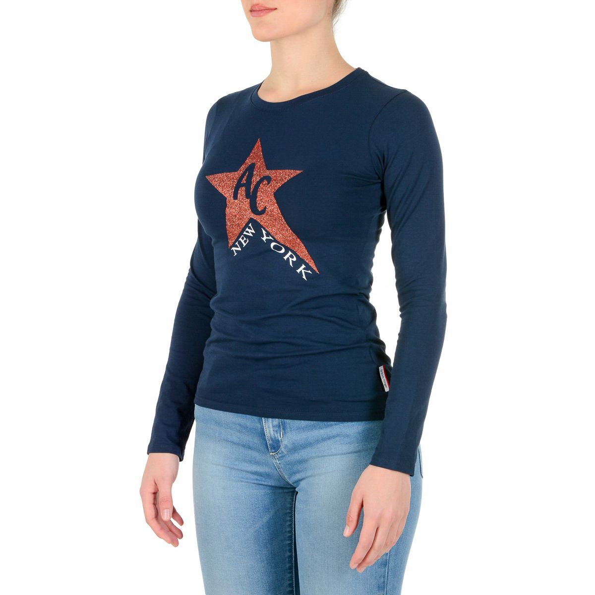 Andrew Charles By Andy Hilfiger Womens LS T-Shirt TS602 031002 PHENIX NAVY S8