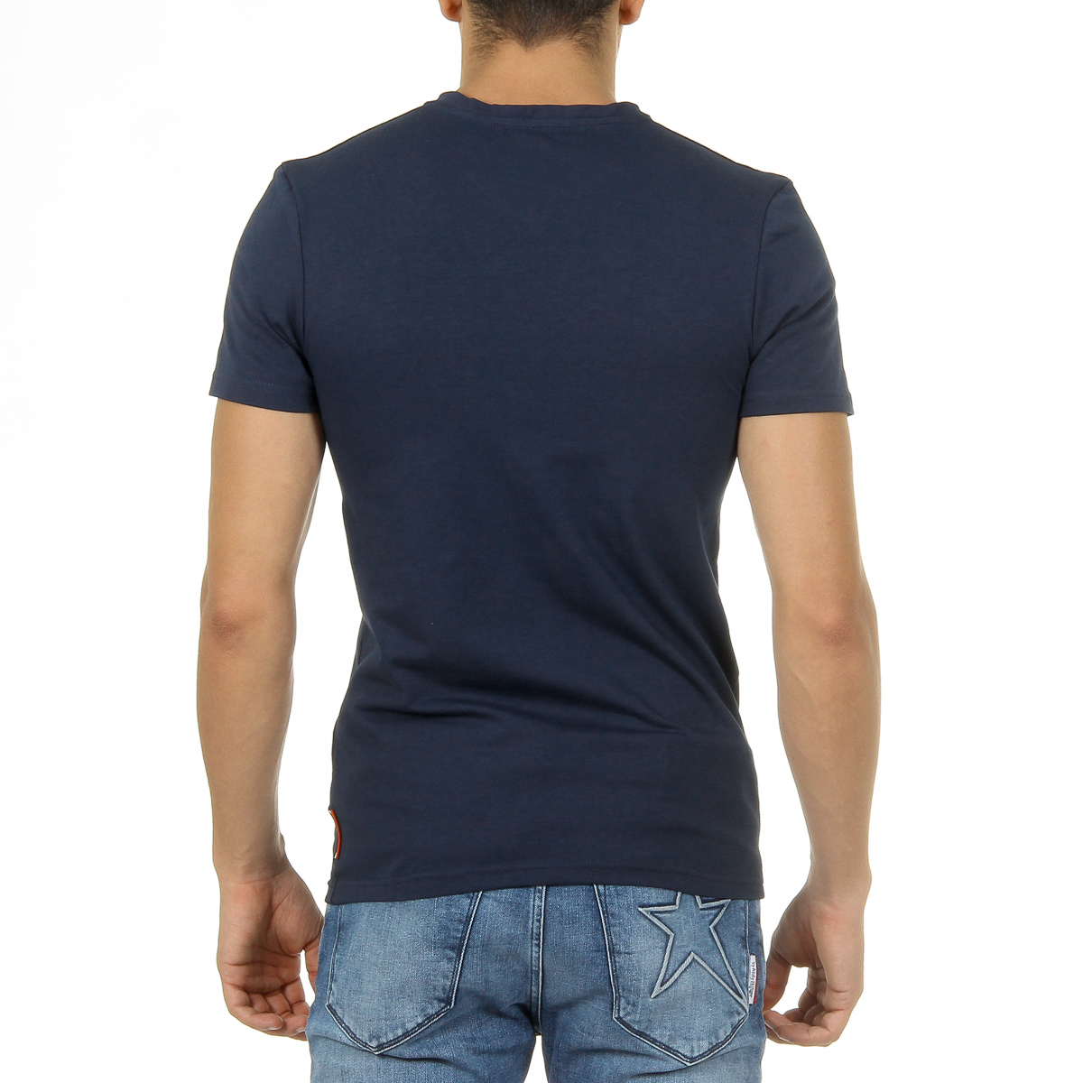 Andrew Charles Mens T-Shirt Short Sleeves V-Neck Blue KENAN
