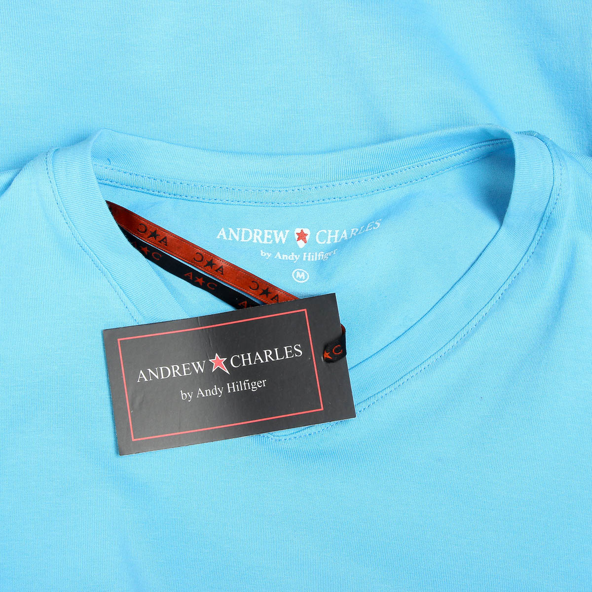 Andrew Charles Mens T-Shirt Short Sleeves V-Neck Light Blue KENAN