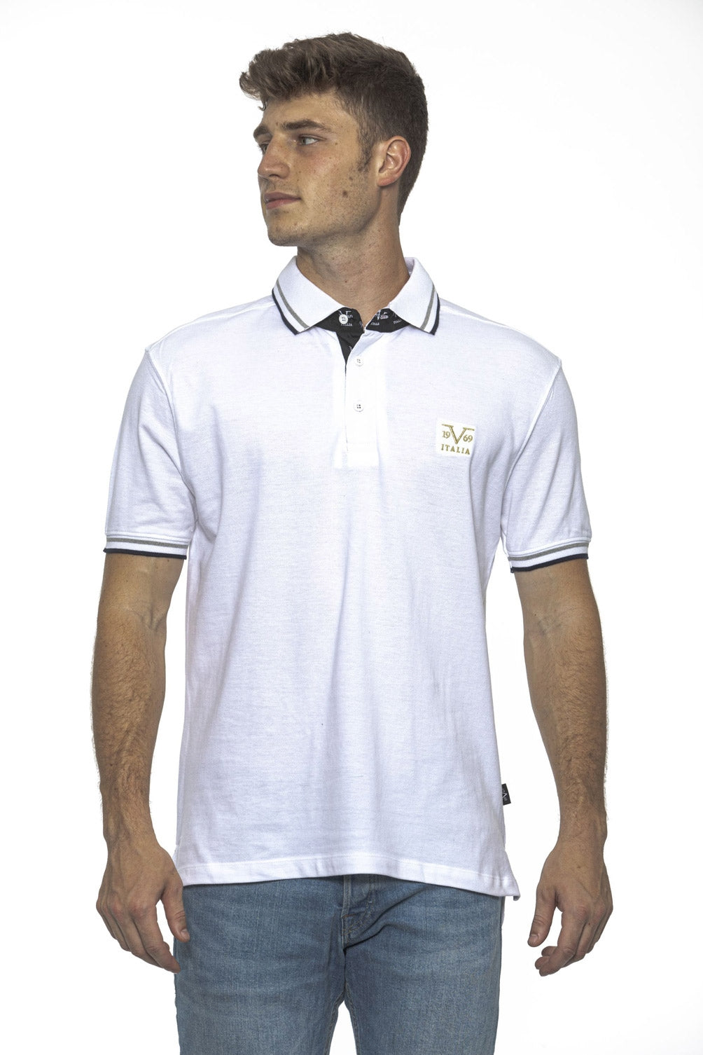 19V69 Italia Mens Polo White RETRO WHITE