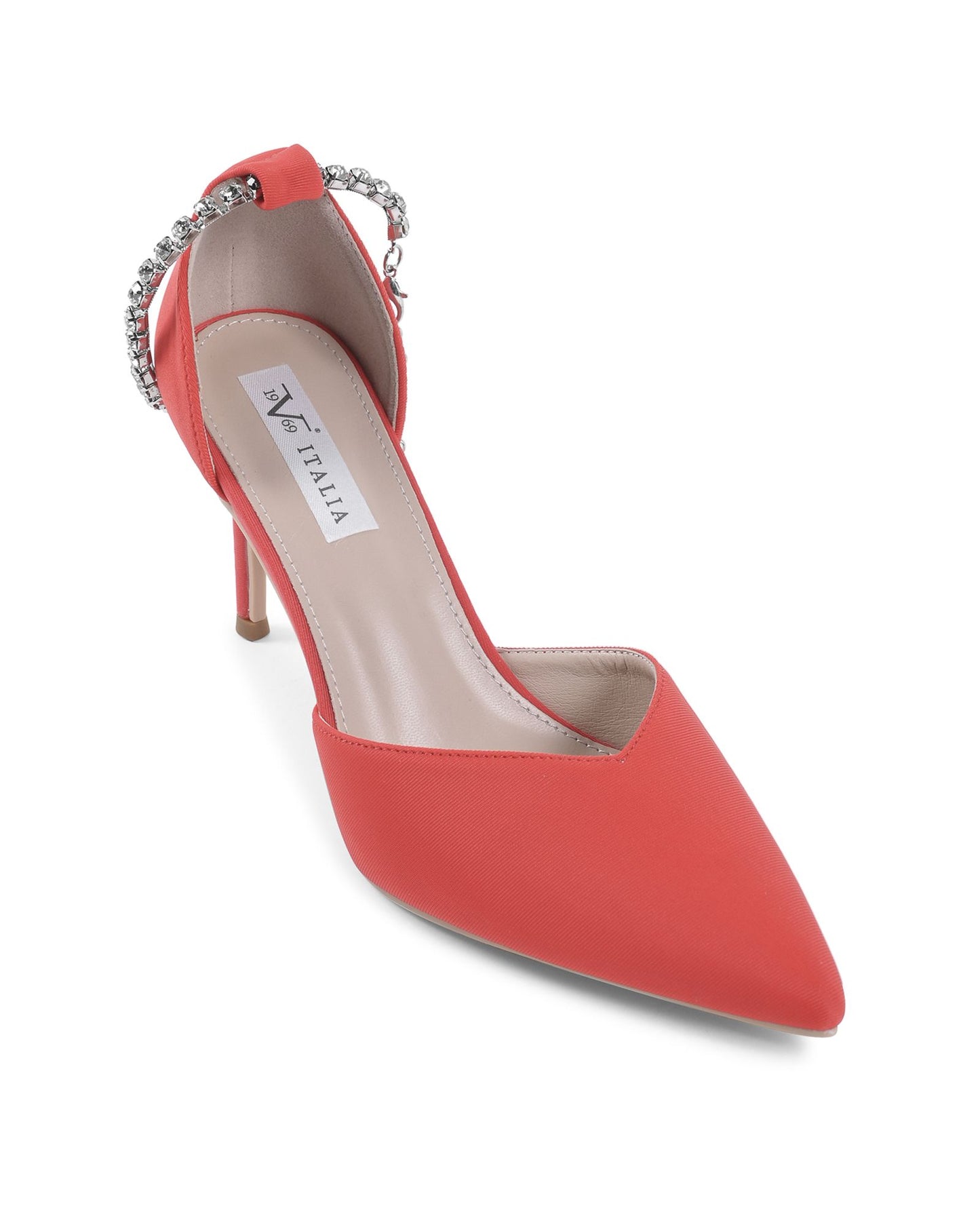 19V69 Italia Womens Ankle Strap Pump Red F2929 ROSSO