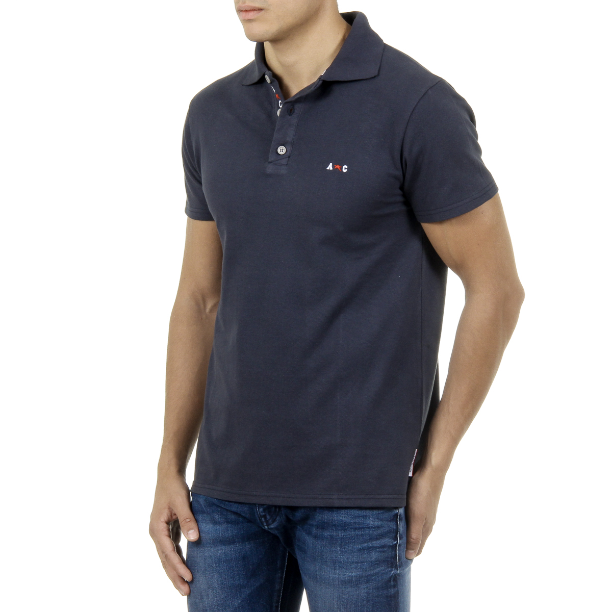Andrew Charles Mens Polo Short Sleeves Dark Blue SEFU