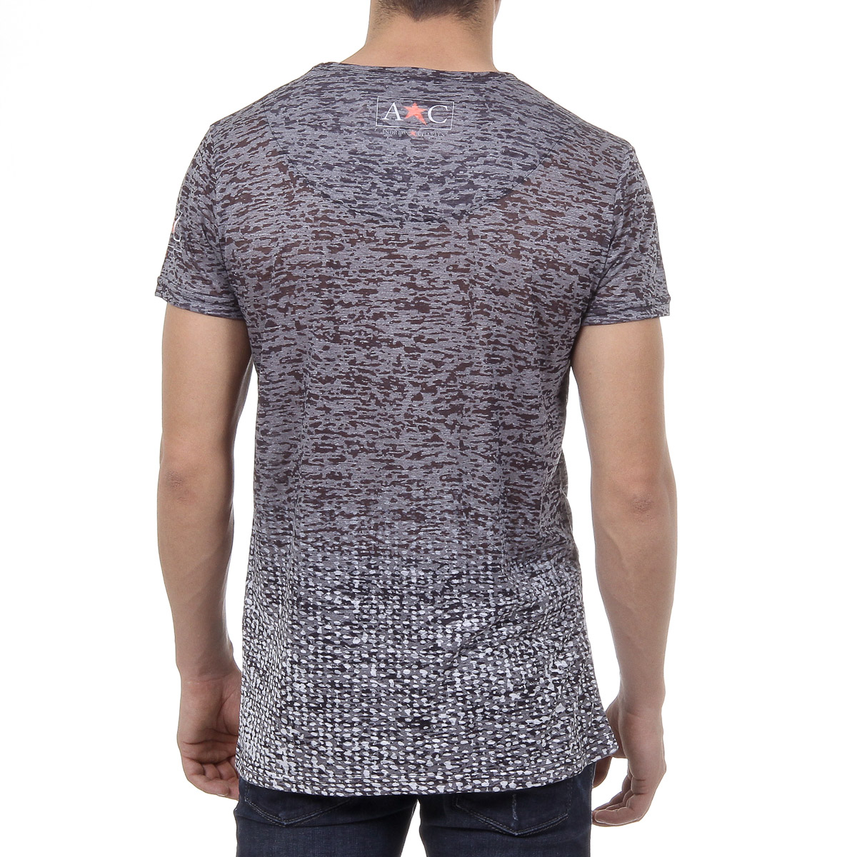 Andrew Charles Mens T-Shirt Short Sleeves Round Neck Black LEVI