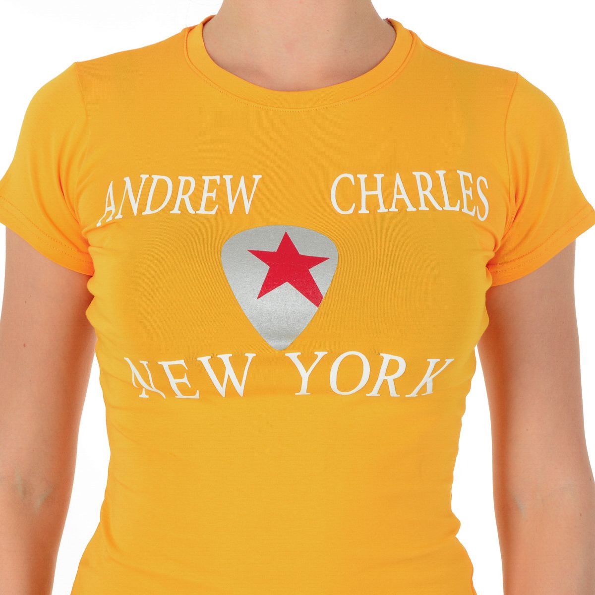 Andrew Charles By Andy Hilfiger Womens T-Shirt TS501 03 1002 TARANA YELLOW S14
