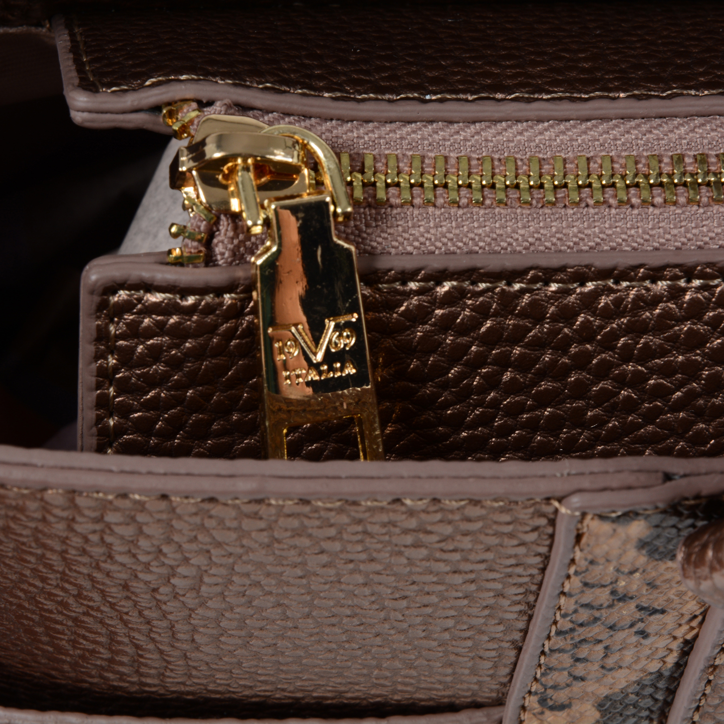 19V69 Italia Womens Handbag Bronze 8005 PYTHON BRONZE