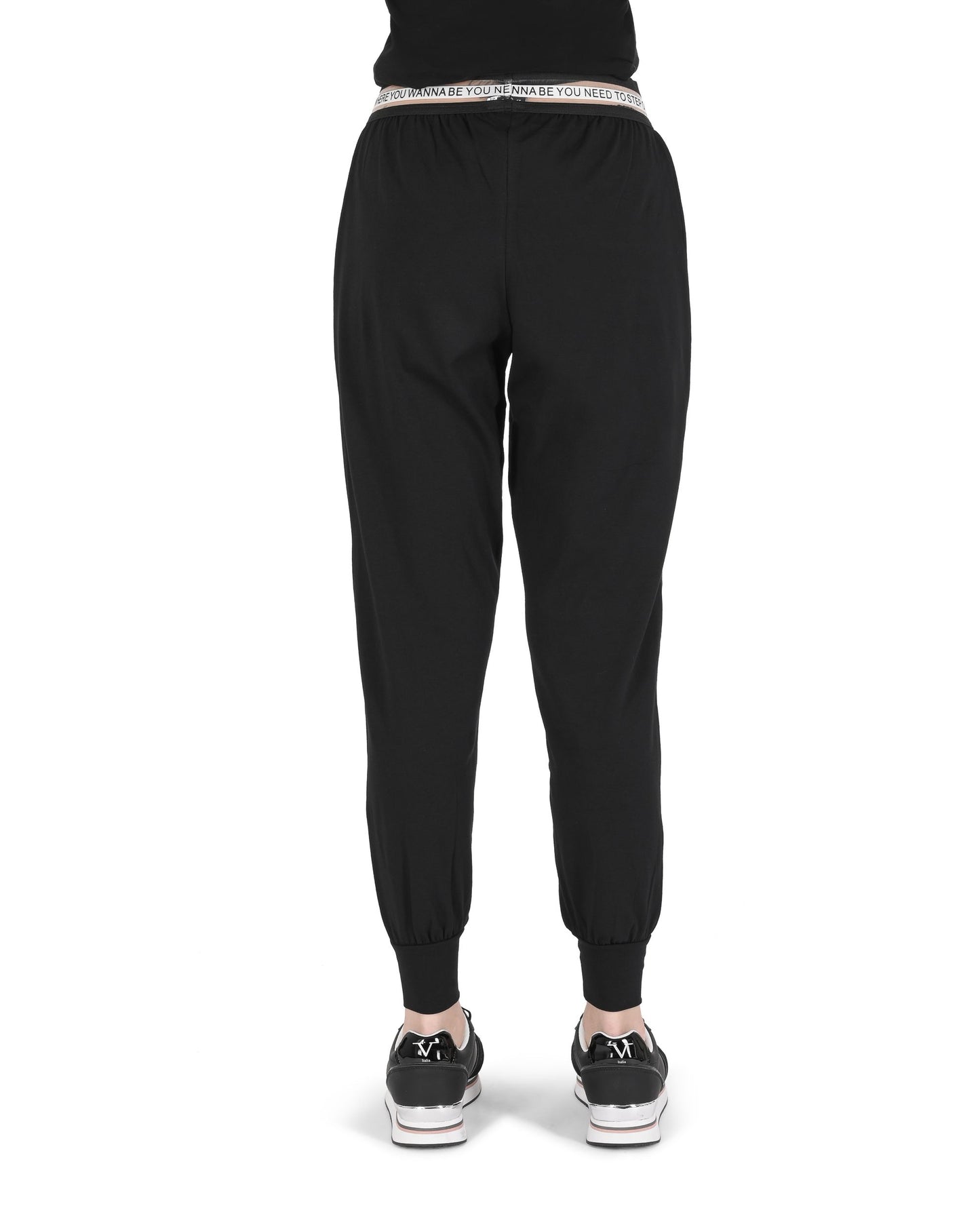 19V69 Italia Womens Joggers QUOTE BLACK