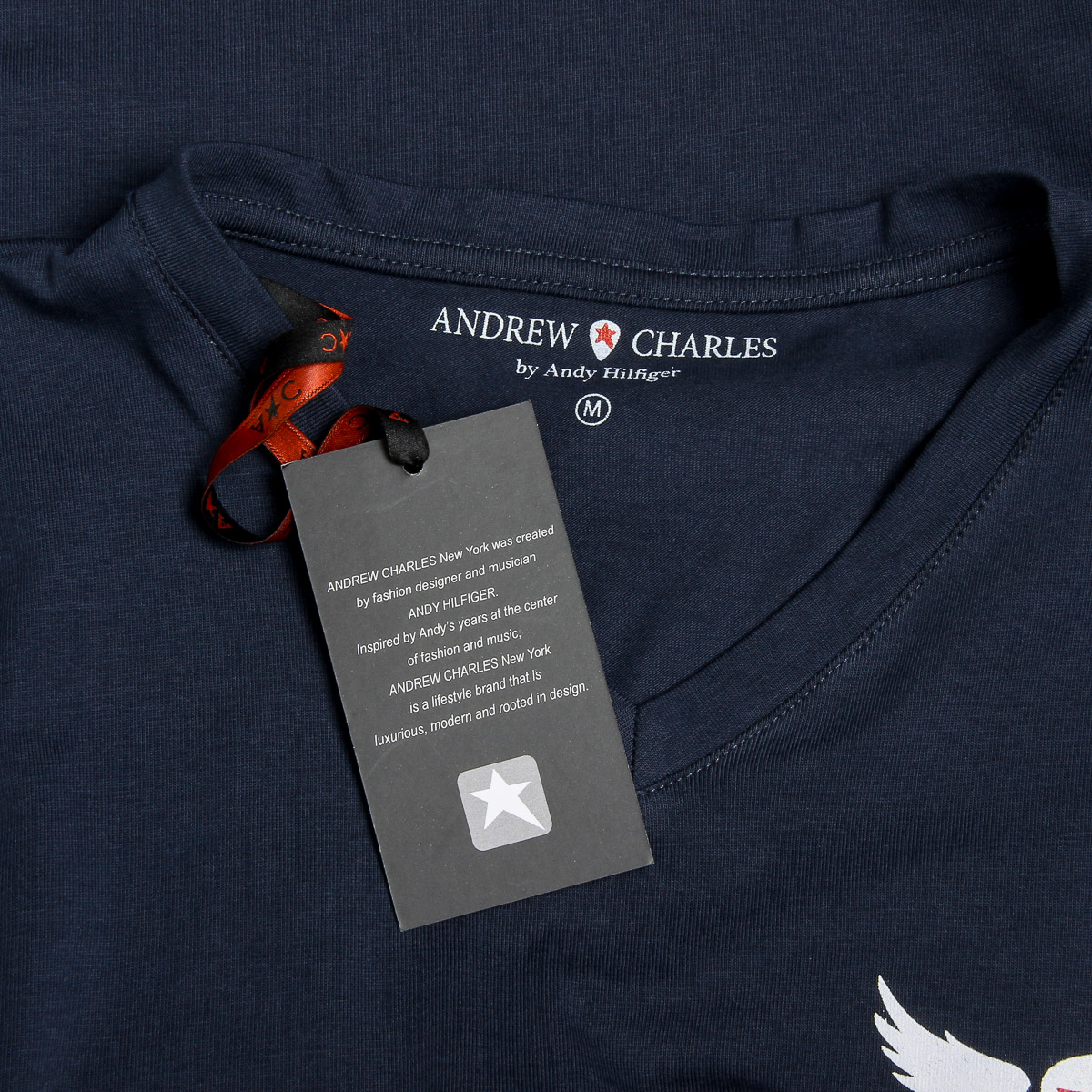 Andrew Charles Mens T-Shirt Short Sleeves V-Neck Blue KENAN