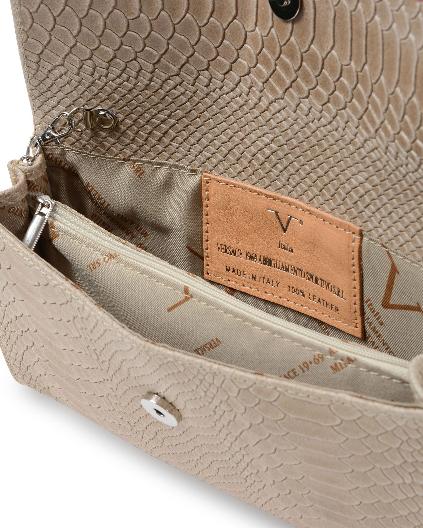 19V69 Italia Womens Shoulder Bag Taupe V1513 PITONE STAMPATO TAUPE