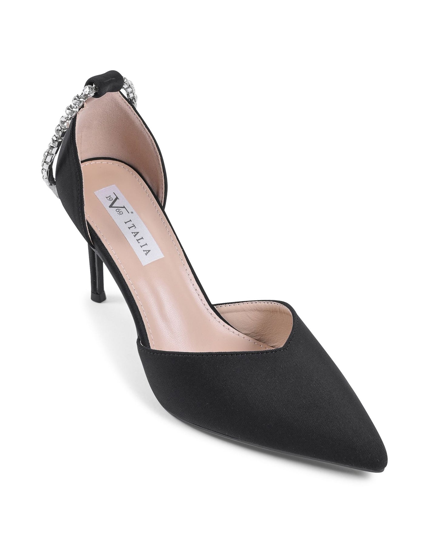 19V69 Italia Womens Ankle Strap Pump Black F2929 NERO