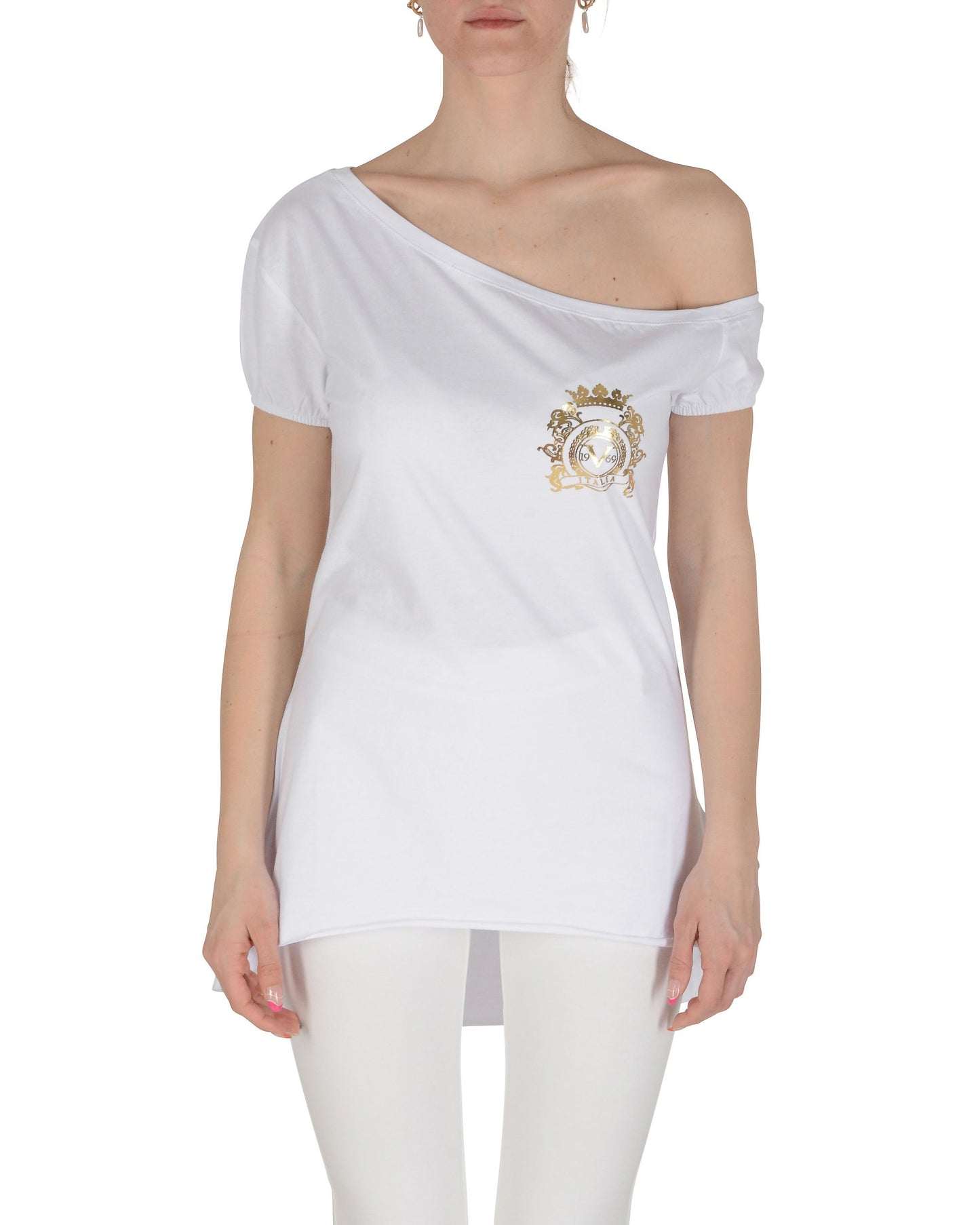 19V69 Italia Womens Blouse White LAC WHITE