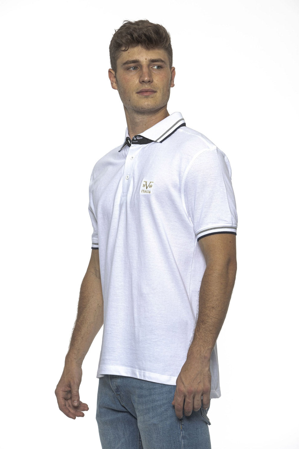 19V69 Italia Mens Polo White RETRO WHITE