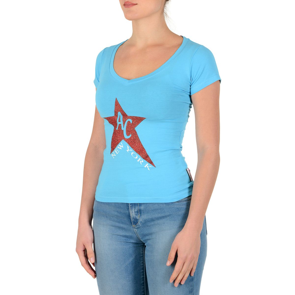Andrew Charles By Andy Hilfiger Womens T-Shirt TS550 03 1002 TAPIWA AZURE S8