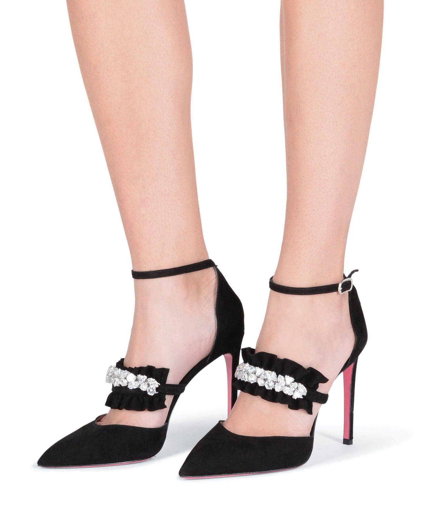 Ankle Strap Brilliant Pump Black