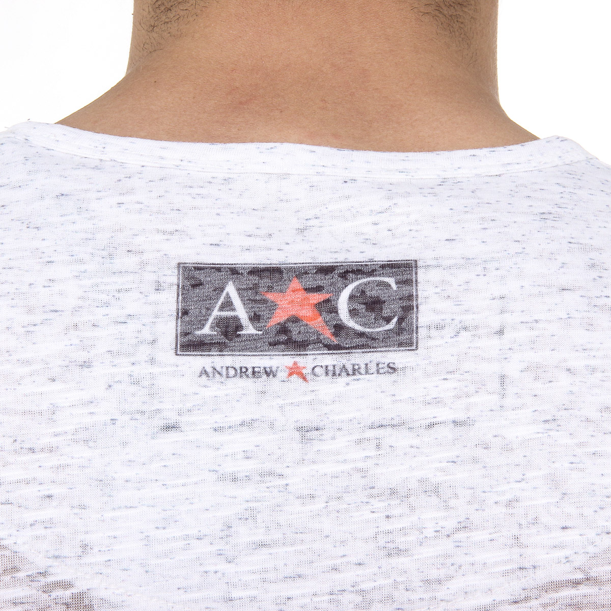 Andrew Charles Mens T-Shirt Short Sleeves Round Neck White LEVI
