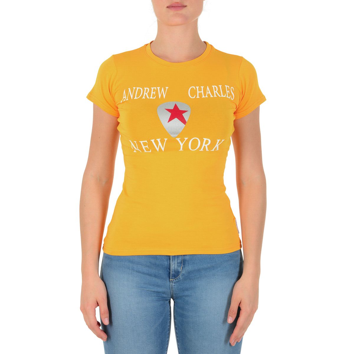 Andrew Charles By Andy Hilfiger Womens T-Shirt TS501 03 1002 TARANA YELLOW S14
