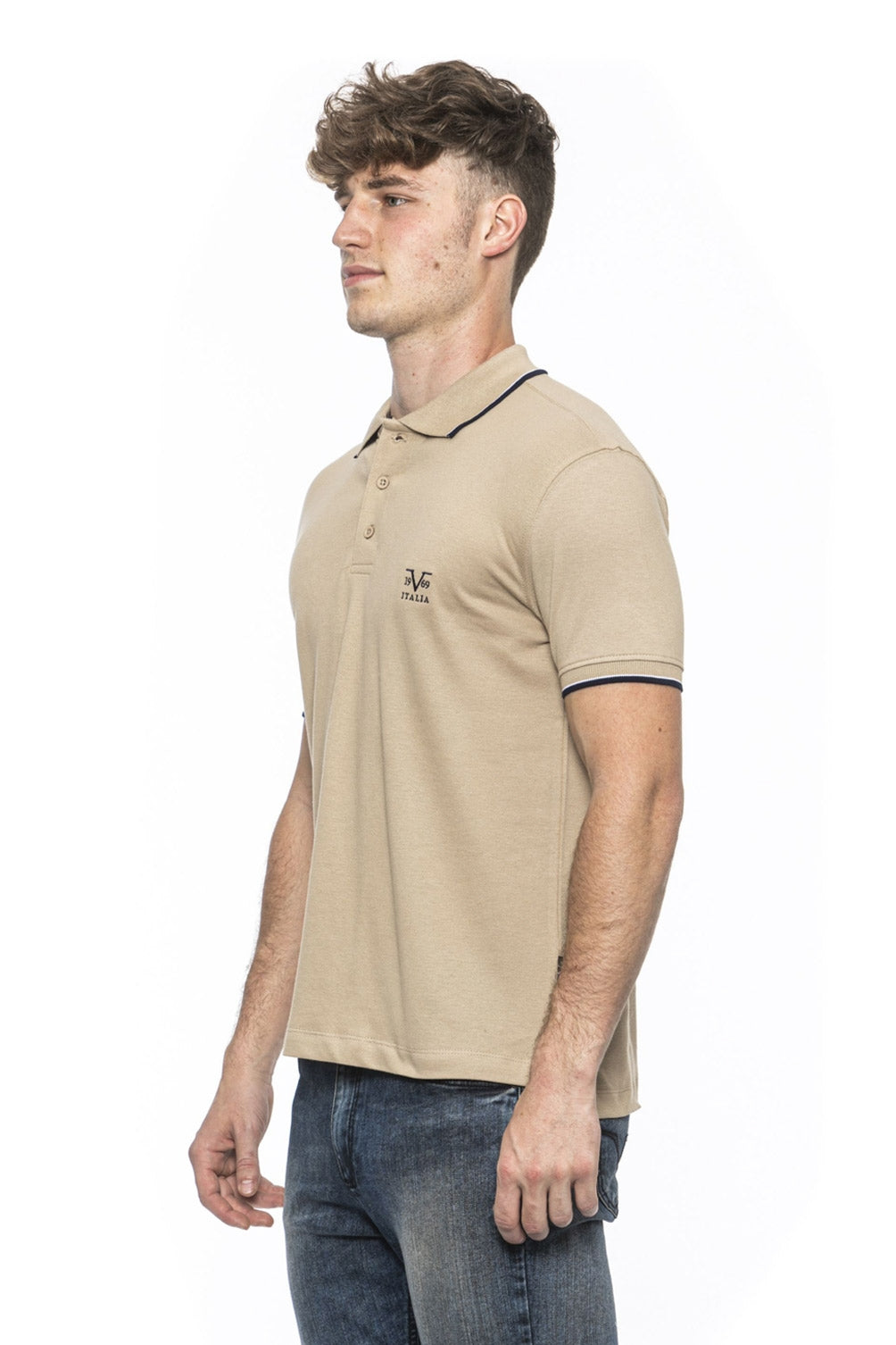 19V69 Italia Mens Polo Beige COSTINA BEIGE