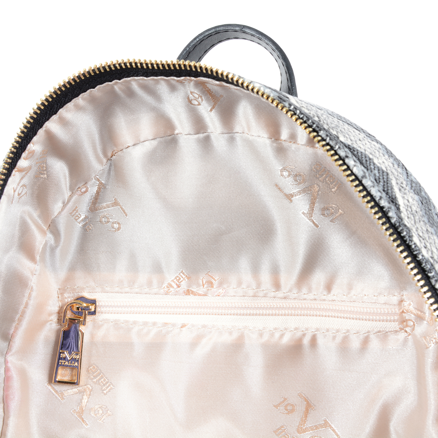 19V69 Italia Womens Backpack Multicolor 5007 PYTHON GREY BLACK