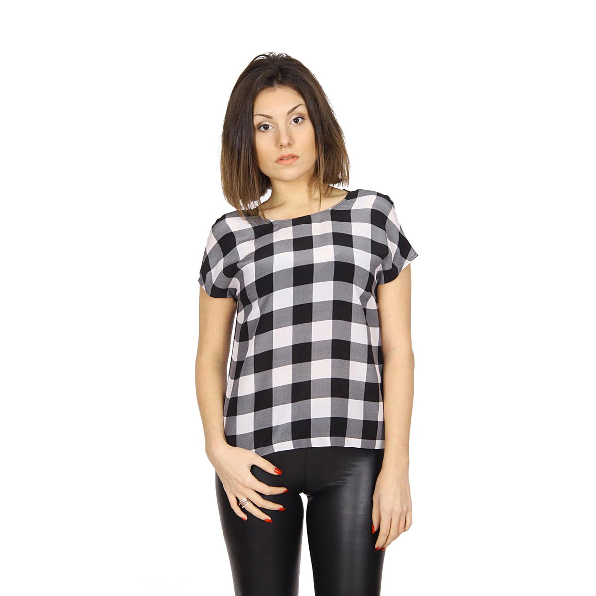 Dolce & Gabbana ladies vichy print silk crepe top F7N04T FS14E X0800.