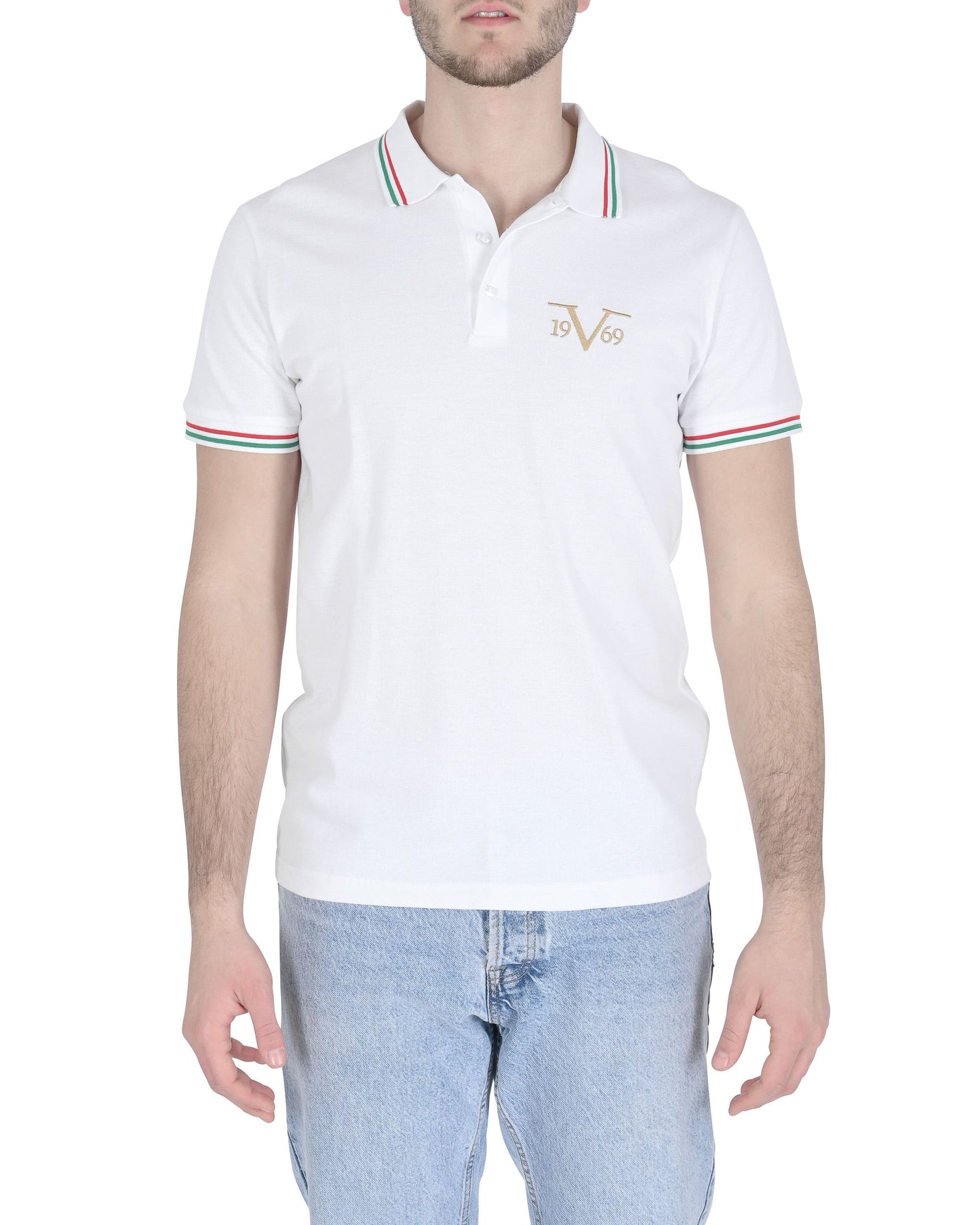 19V69 Italia Mens Polo OLAF WHITE