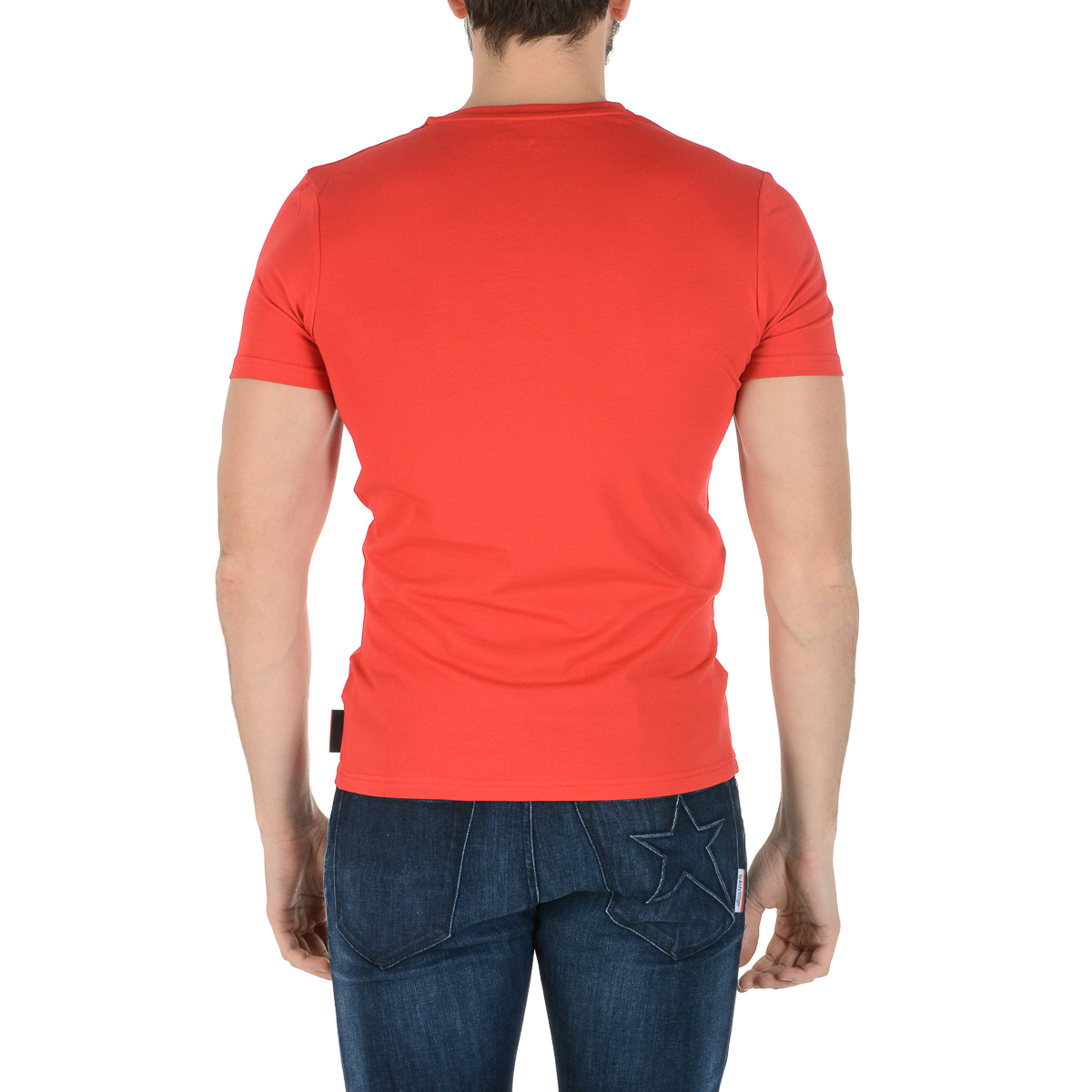 Andrew Charles Mens T-Shirt Short Sleeves V-Neck Red KENAN