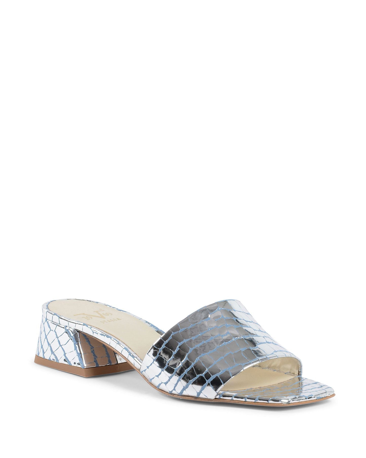 19V69 Italia Womens Sandal Silver NEPER PITONE CELESTE ARGENTO