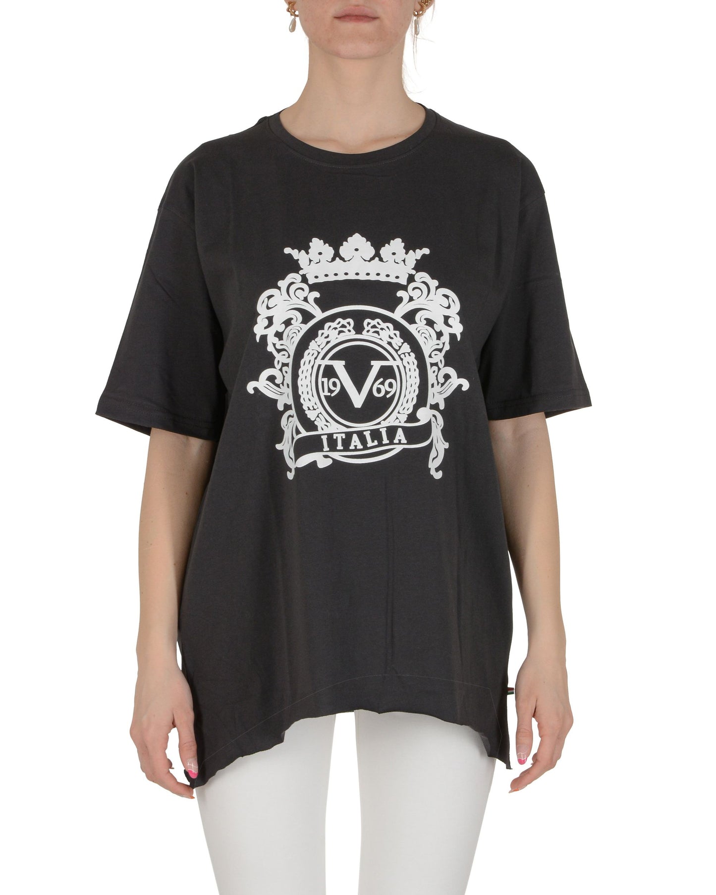 19V69 Italia Womens T-Shirt Dark Grey SMILE DARK GREY