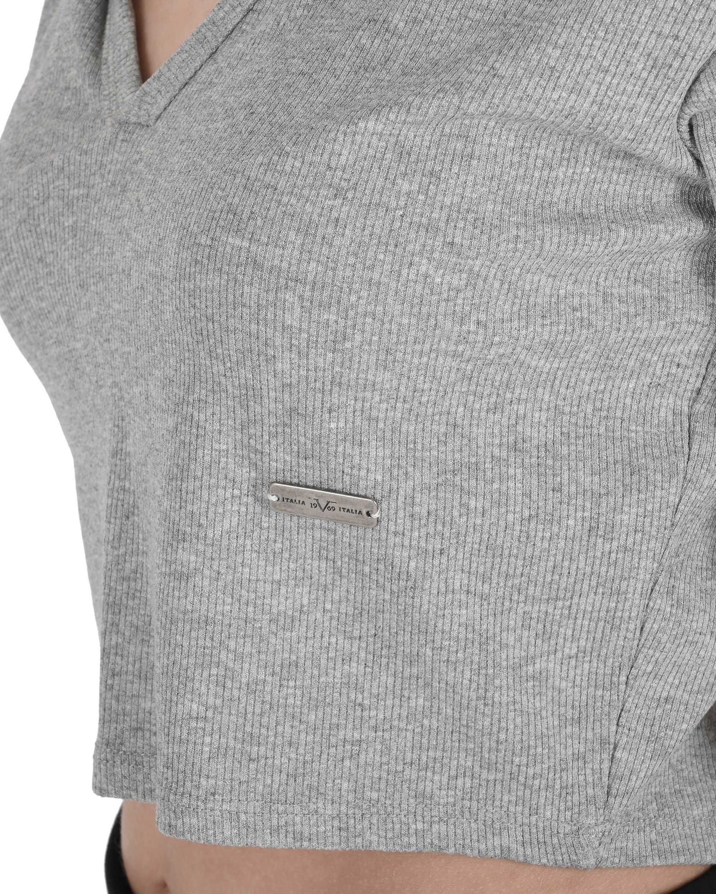 19V69 Italia Womens Crop Top CLOE GREY