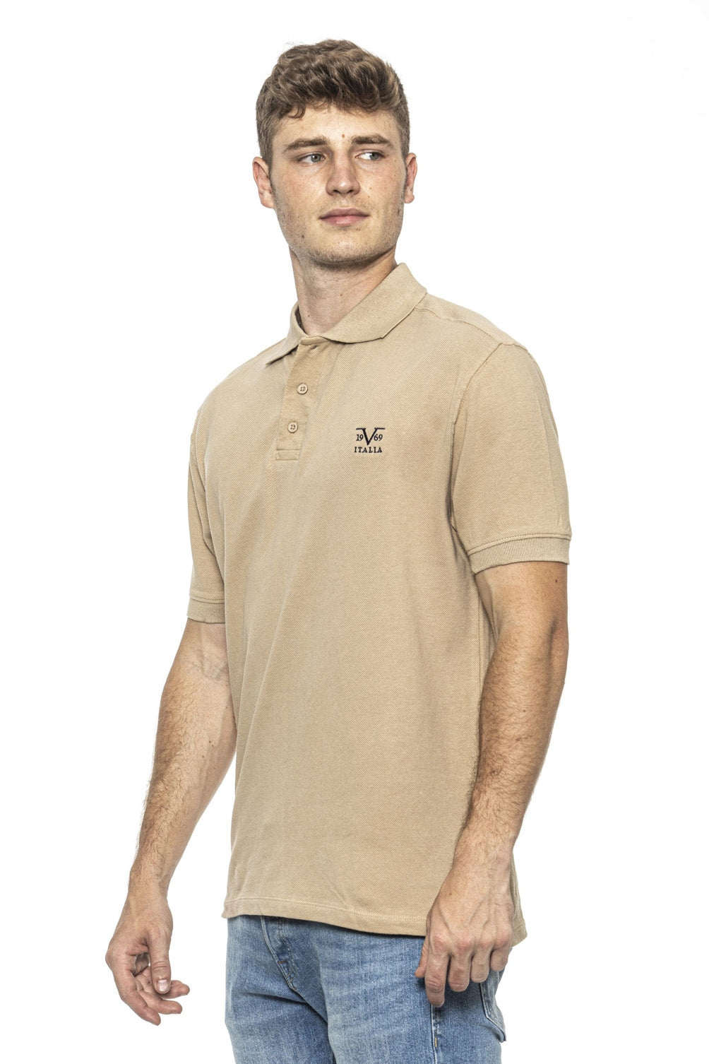 19V69 Italia Mens Polo Beige RICAMO BEIGE