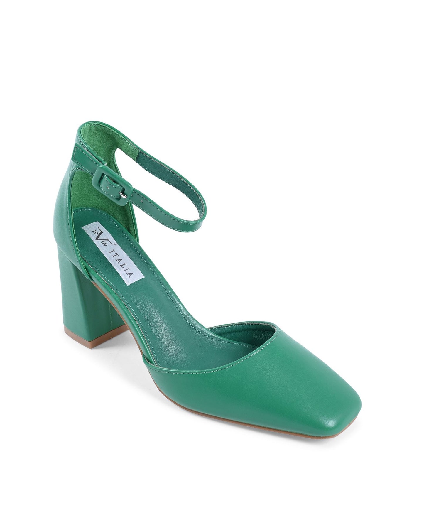 19V69 Italia Womens Ankle Strap Pump Green HLL0127 VERDE