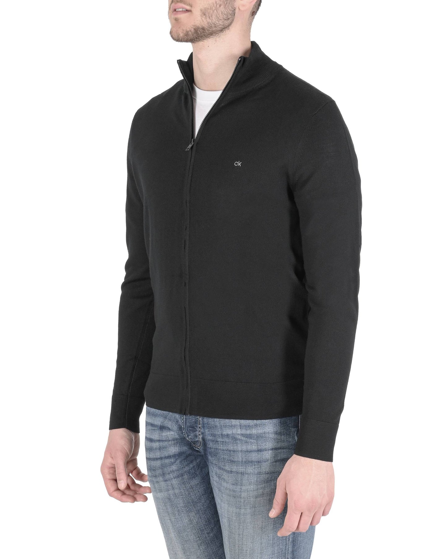 Calvin Klein Mens Zip Sweater Black K10K108196BEH