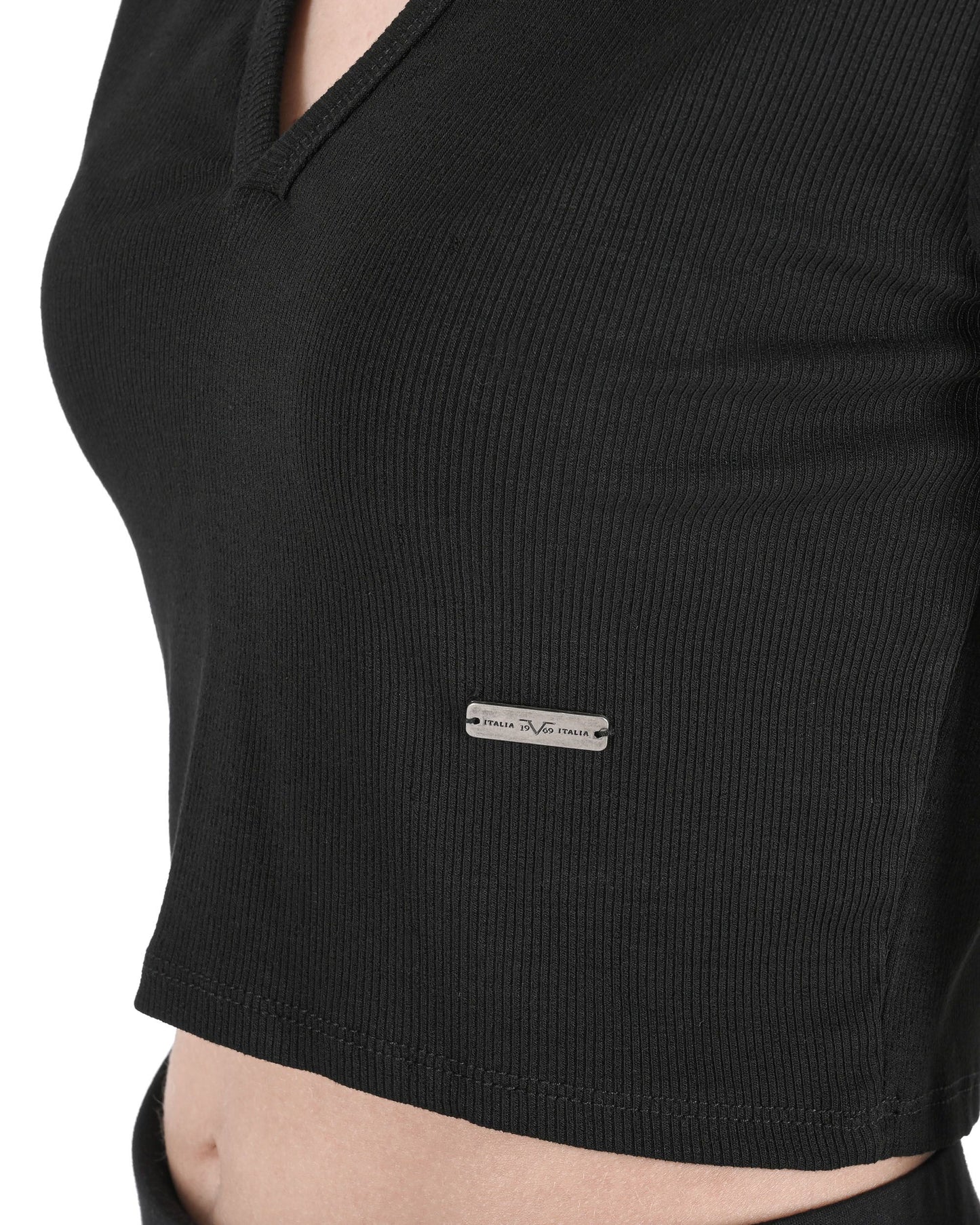19V69 Italia Womens Crop Top CLOE BLACK