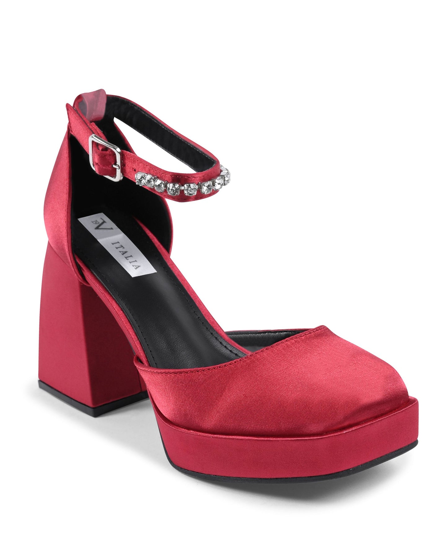 19V69 Italia Womens Ankle Strap Pump Bordeaux J010 BORDEAUX