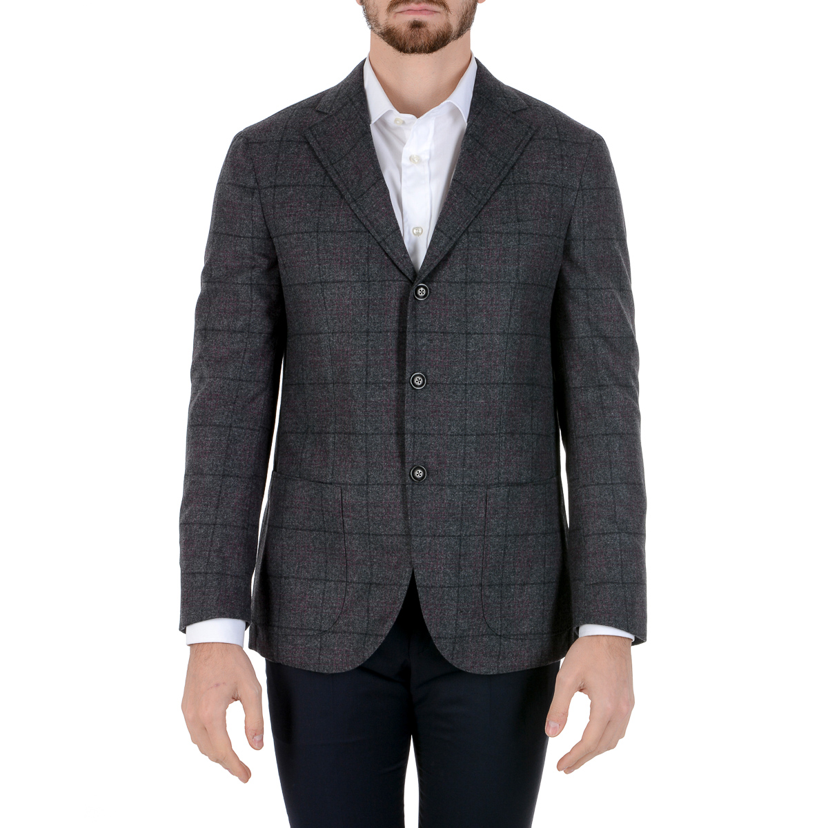 Barba Napoli Mens Jacket Long Sleeves Grey