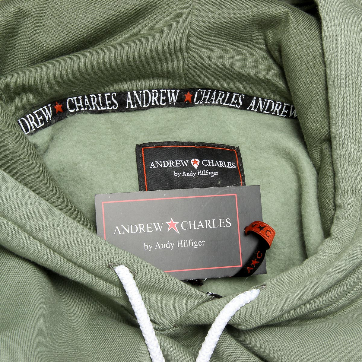 Andrew Charles Mens Hoodie Long Sleeves Round Neck Green FIFI