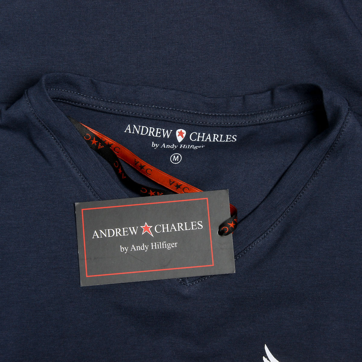 Andrew Charles Mens T-Shirt Short Sleeves V-Neck Blue KENAN