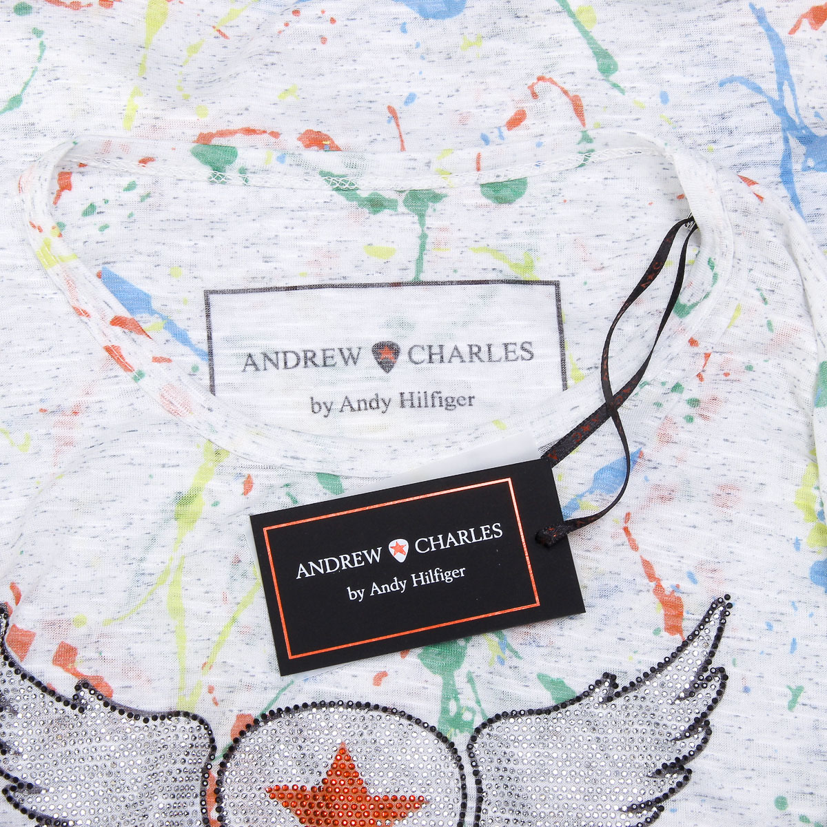 Andrew Charles Mens T-Shirt Short Sleeves Round Neck White HUNTER