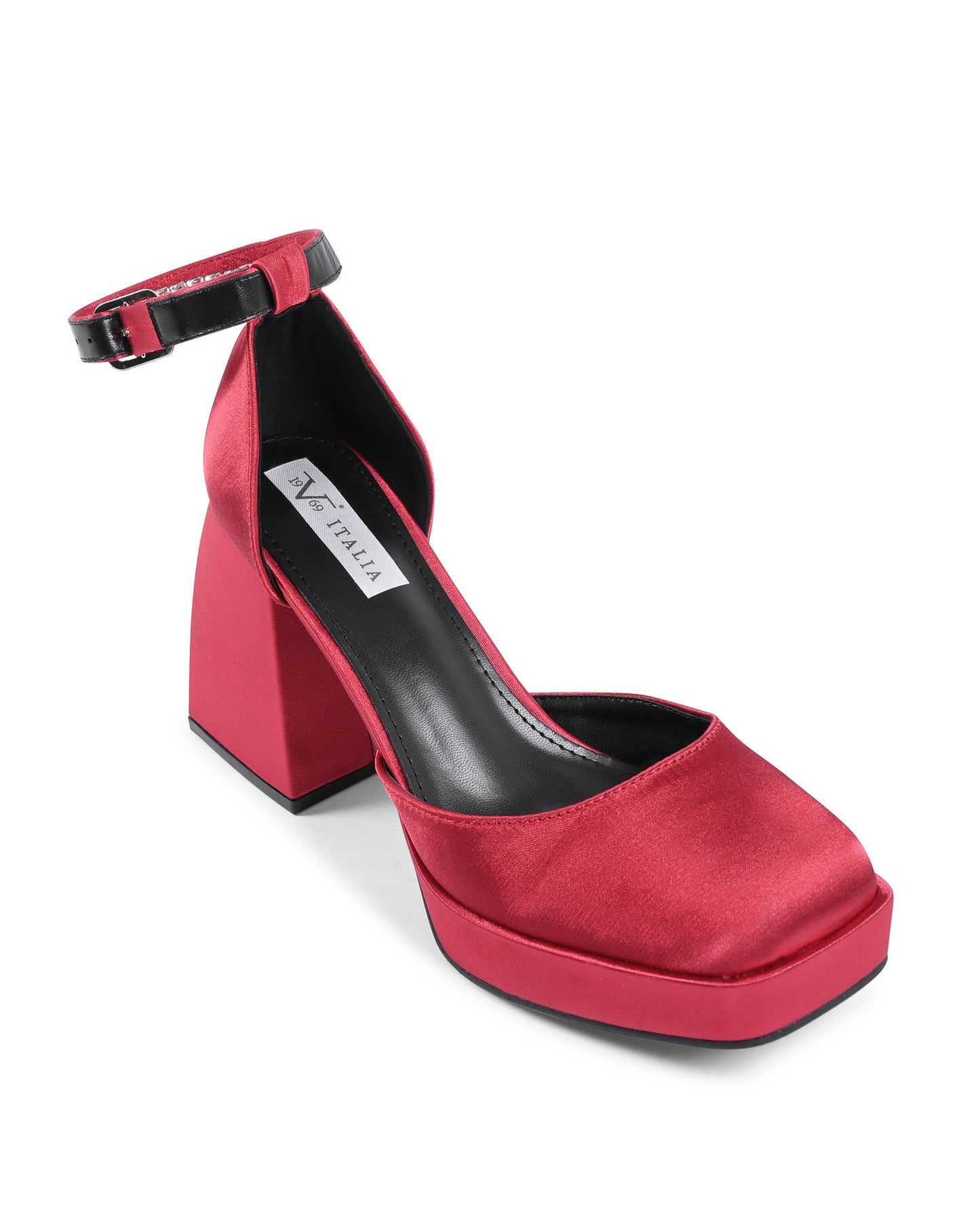 19V69 Italia Womens Ankle Strap Pump Bordeaux J010 BORDEAUX