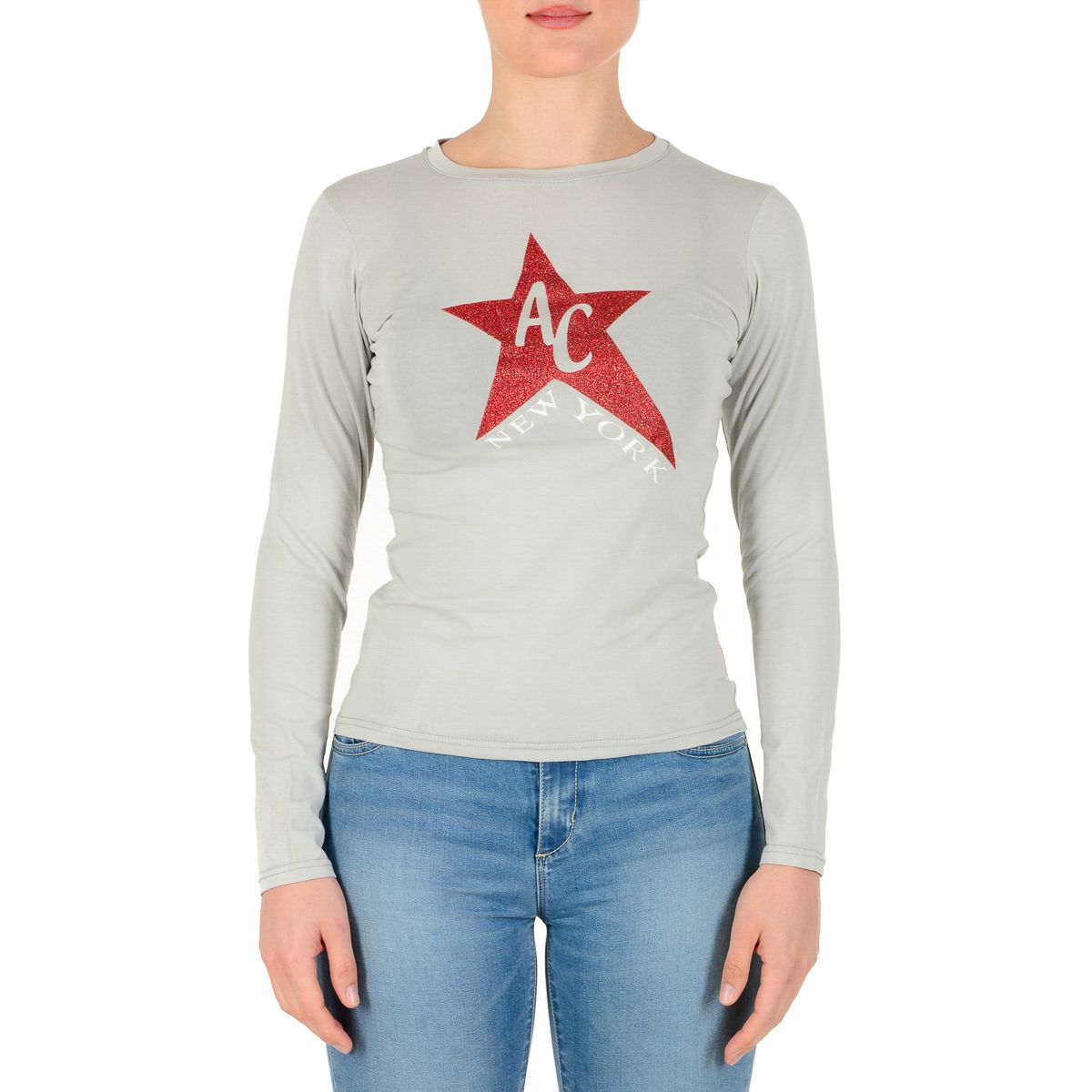 Andrew Charles By Andy Hilfiger Womens LS T-Shirt TS602 031002 PHENIX LIGHT GREY S8