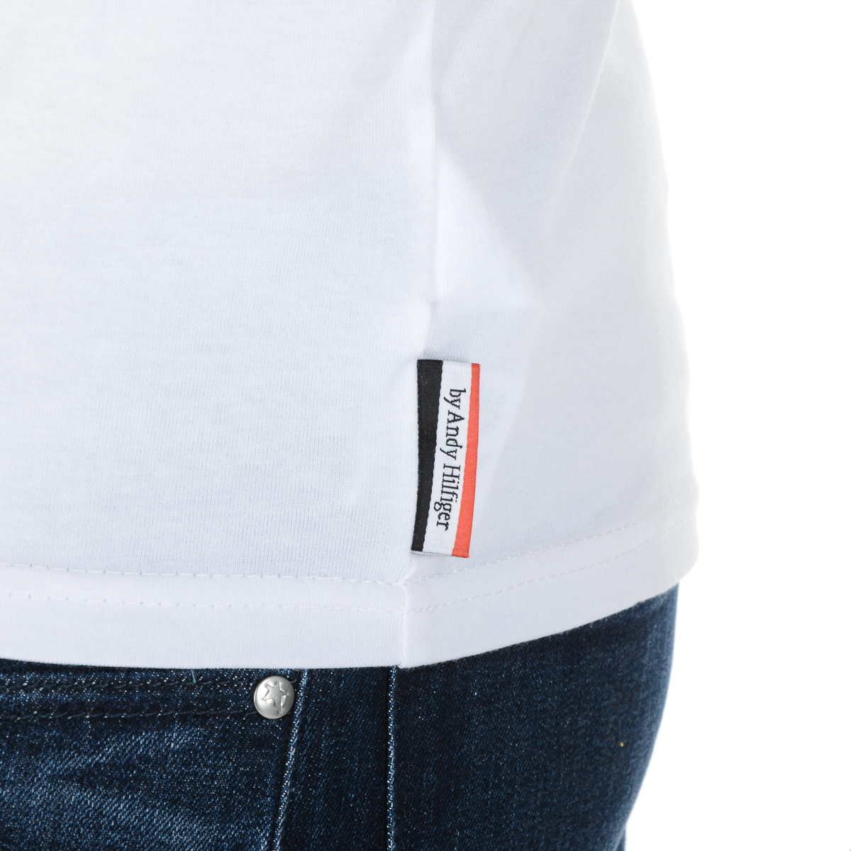 Andrew Charles Mens T-Shirt Short Sleeves Round Neck White KEITA
