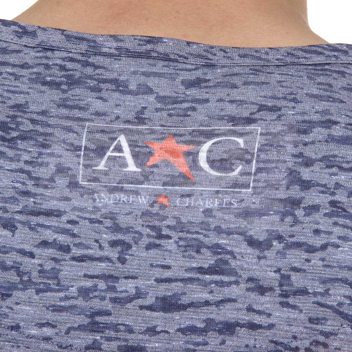 Andrew Charles Mens T-Shirt Short Sleeves Round Neck Blue LEVI
