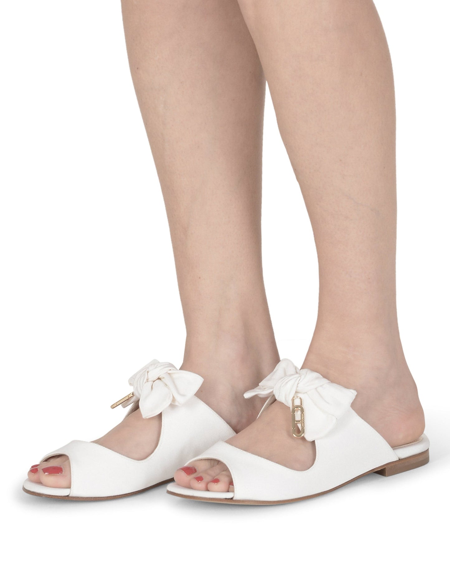 Helen Flat Sandal - White