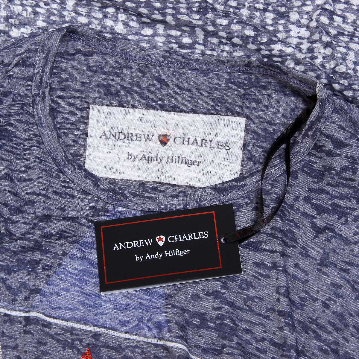 Andrew Charles Mens T-Shirt Short Sleeves Round Neck Blue LEVI