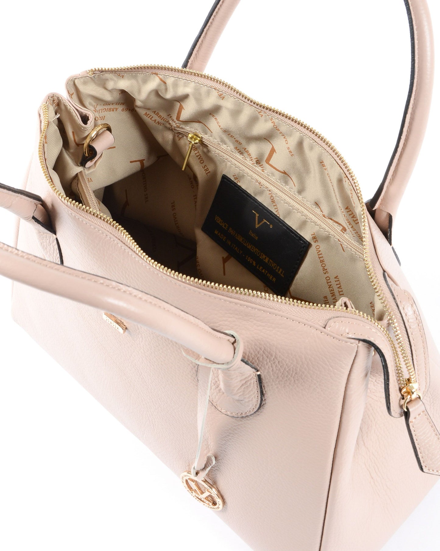 V Italia Womens Handbag Beige VE1998 DOLLARO LAVANDA