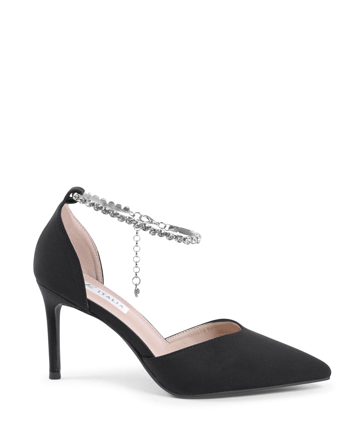 19V69 Italia Womens Ankle Strap Pump Black F2929 NERO