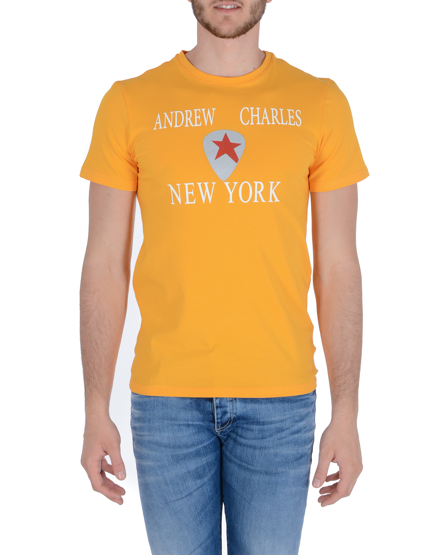 Andrew Charles Mens T-Shirt KEITA YELLOW S14