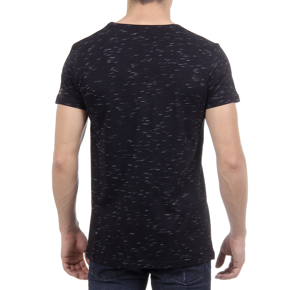 Andrew Charles Mens T-Shirt Short Sleeves V-Neck Black AARON